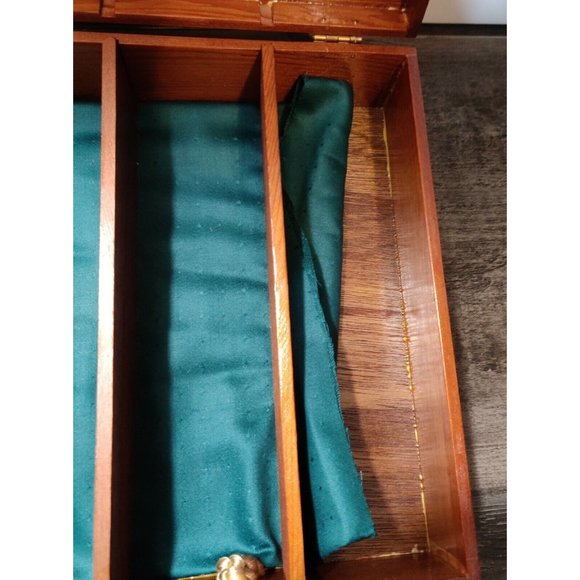 Wooden Handmade Folk Art Carved Painted Lover Carrying Box 12x10x3" Signed OOAK - Picture 11 of 16